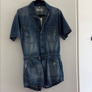 DL1961 Denim Short Coverall Romper M NWT